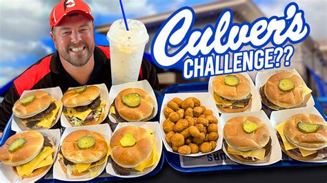 Randy Santel - Culver's 10 Double Deluxe Butter Burger Challenge w/ Cheese Curds!!