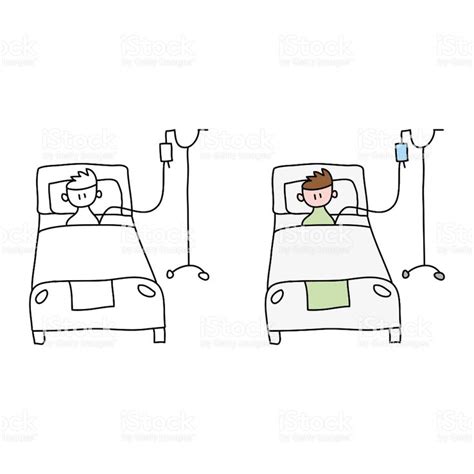 cartoon drawing of a man on a hospital bed | Free vector art, Vector free, Cartoon drawings