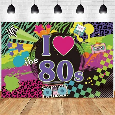 80s Photography Backdrop Music Dance Record Adult Happy Birthday Party ...