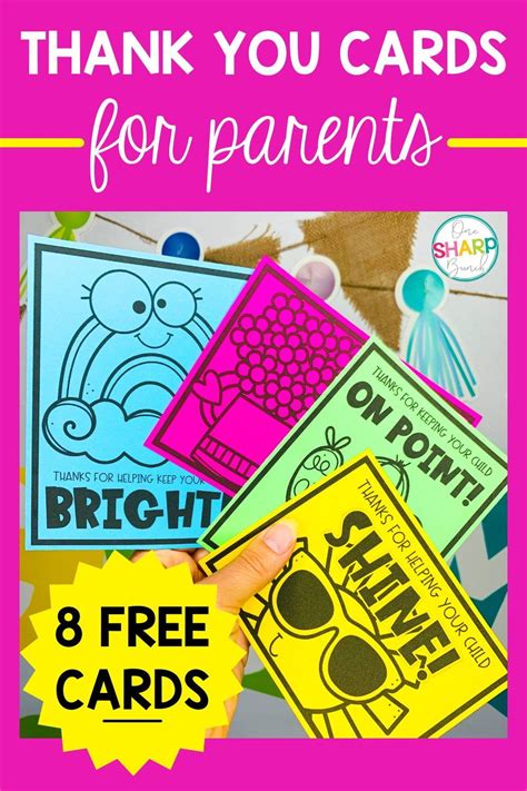 8 Free Parent Thank You Cards from Teachers | Thank you cards, Testing treats for students ...