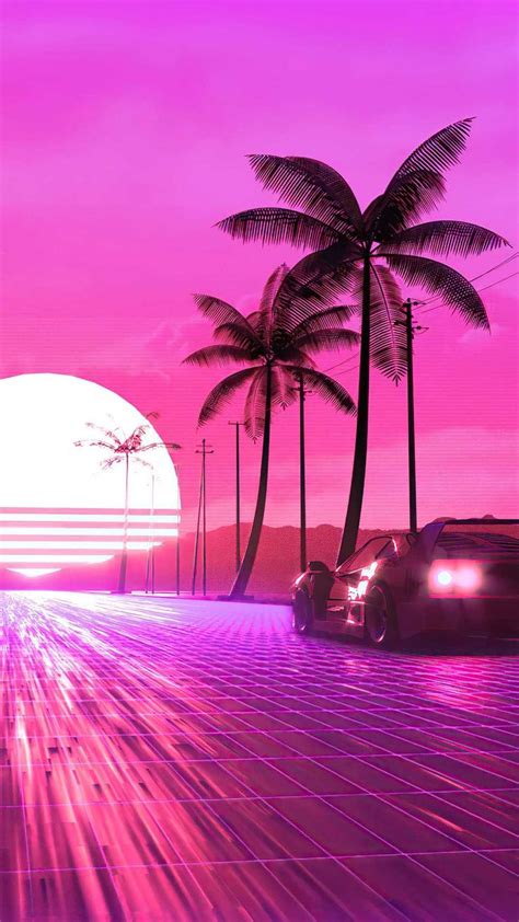 Aesthetic Synthwave Wallpaper Discover more Car, Glitch, Neon, Retro, Retrowave wallpaper. https ...