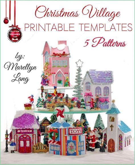 5 Christmas Village house templates to print. DIY with paper, similar to the nostalgic Putz ...