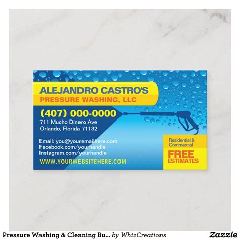 Pressure Washing Business Cards Examples - Pressure Washing & Cleaning ...