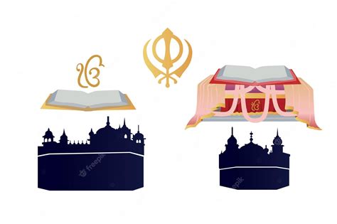 Premium Vector | Sikh Sikhism Khanda Gurdwara Guru Granth Sahib Vector Clipart Illustration