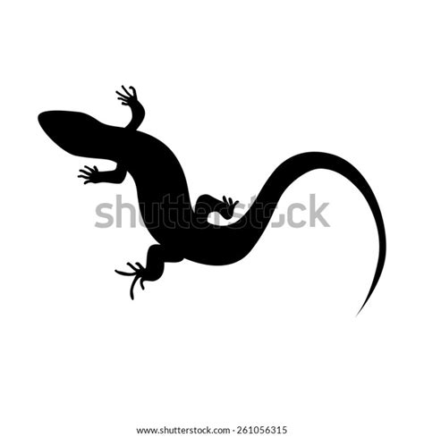 Beautiful Monochrome Lizard Lizard Silhouette Vector Stock Vector ...