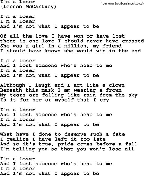 I'm A Loser, by The Byrds - lyrics with pdf