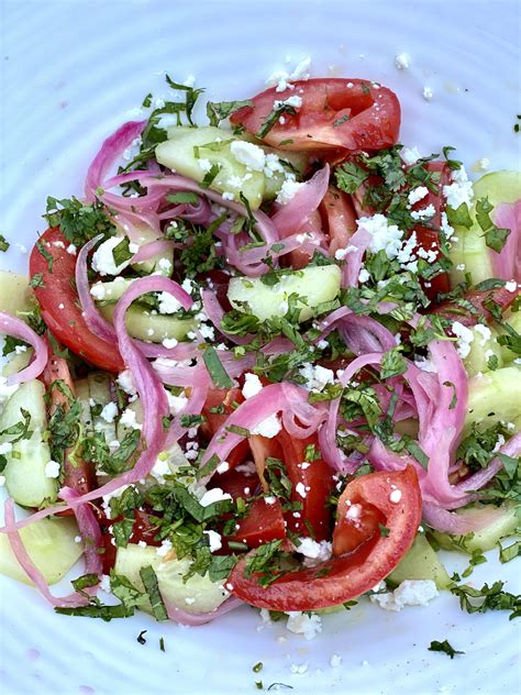 Cucumber, Tomato, Feta and Pickled Onion Salad Healthy Salad Recipes ...
