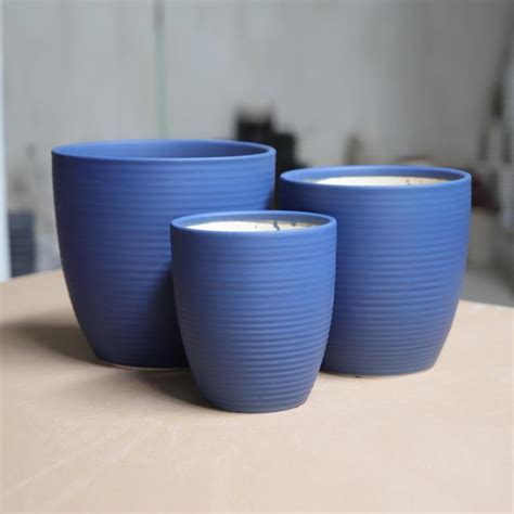 30cm Grooved Ceramic House Plant Pots