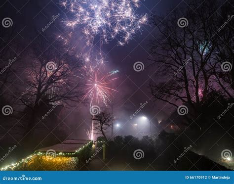 New Year s Eve Fireworks stock photo. Image of illuminated - 66170912