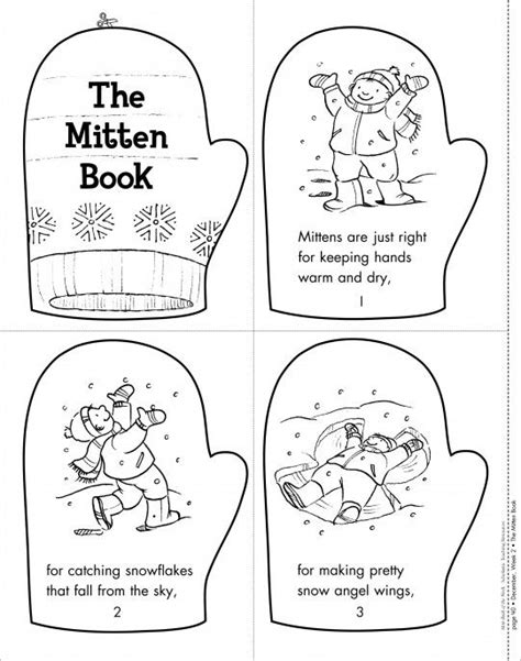 The Mitten Book: Mini-Book of the Week | Mini books, Winter preschool, Kindergarten reading