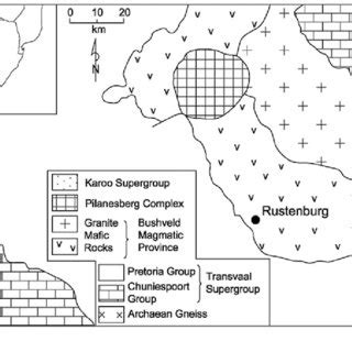 2 Simplified geological map of the area surrounding the Pilanesberg ...