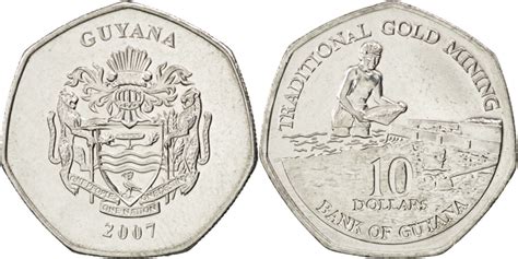 GUYANA, 10 Dollars, 2007, Royal Mint, KM #52, , Nickel Plated Steel, 23,..