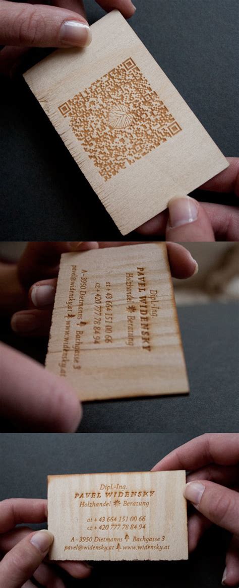 Clever Laser Cut Wooden Business Card With QR Code| CardObserver