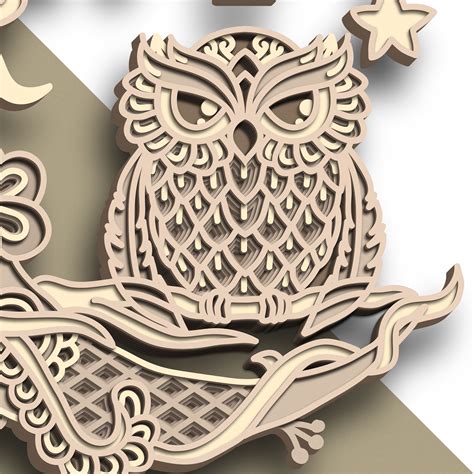 Owl multilayer SVG/ Owl cut file/ 3D layer/ Plywood cutting/ | Etsy