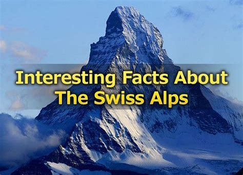 Interesting Facts About The Swiss Alps https://everythingmountains.com ...