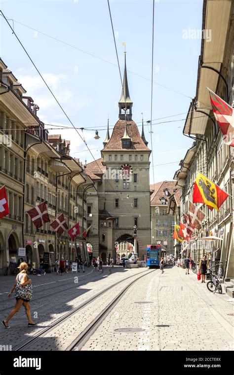 BERN, SWITZERLAND - view of old town of Bern city, unesco world heritage site, It is a popular ...