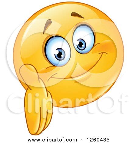 Clipart of a Friendly Emoticon Smiley Face Reaching out to Shake Hands - Royalty Free Vector ...