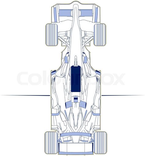 f1 racing car scheme top view | Stock vector | Colourbox