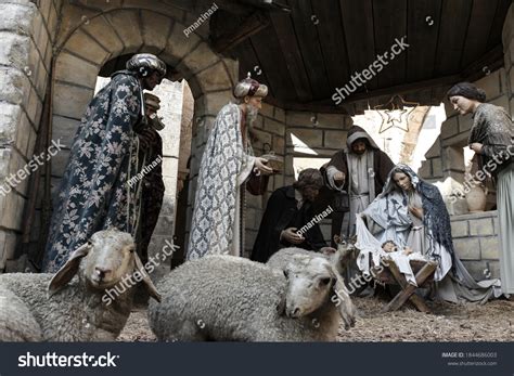 Nativity Scene Temple Nativity Bethlehem Stock Photo 1844686003 ...