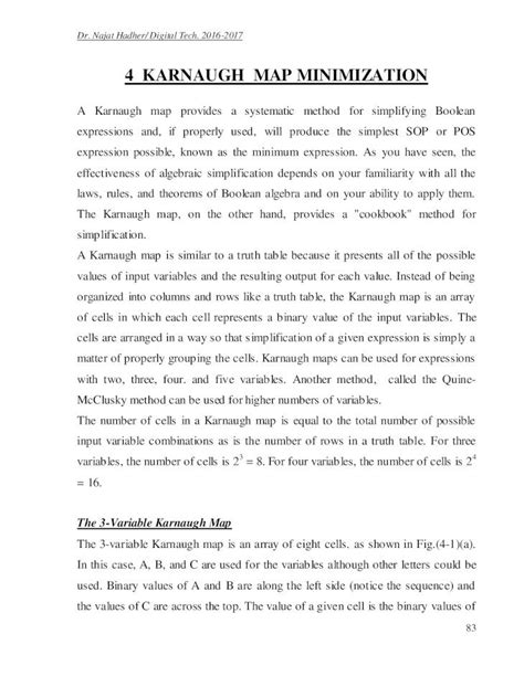 (PDF) KARNAUGH MAP POS MINIMIZATION techniques... · Karnaugh map equal to the number of sum ...