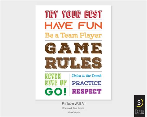 Game Rules Printable Wall Art Home Decor Room Decor Poster | Etsy