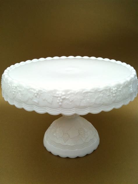 Milk Glass Cake Plate. Mosser Glass 10" Milk Glass Cake Plate/stand.