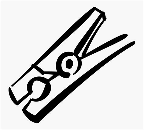 Vector Illustration Of Clothespin Or Clothes Peg Fastener- - Clothes Pin Clip Art, HD Png ...