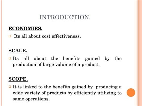 Economies Of Scope And Scale