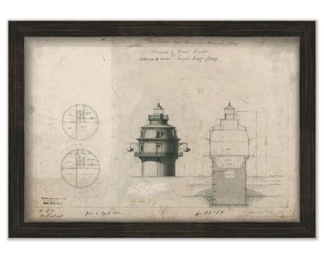 SHIP JOHN SHOAL Lighthouse, Delaware Drawing and Plan of the Lighthouse ...