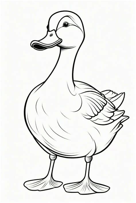 Photo drawing of a duck for kids coloring page 28184781 Stock Photo at ...