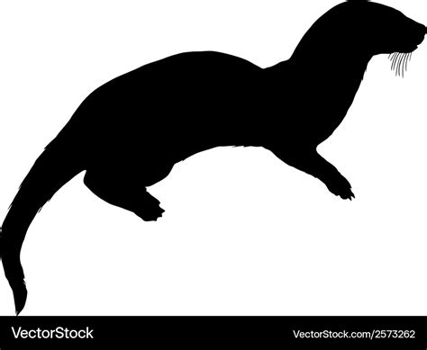 Otter silhouette Royalty Free Vector Image - VectorStock