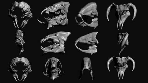 ArtStation - JAWS - 33 Monster Mouths 'n Skulls & IMM Brush Pack | Brushes