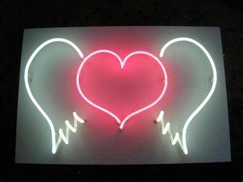 neonneon: Neon Love Heart With Wings