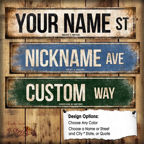 Custom Street Sign // 1 Metal Sign // Size - 5.5" x 22" Personalized Street Signs, Custom Street ...