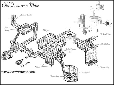 Map 36 - Old Dwarven Mine - Elven Tower Adventures