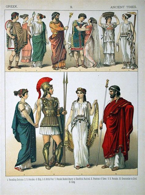 Ancient Times, Greek. - 009 - Costumes of All Nations (1882) - Greek dress - Wikipedia in 2021 ...