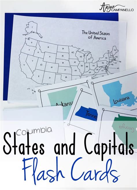 States And Capitals Printable Flashcards