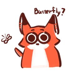 Fox and butterfly - LINE スタンプ | LINE STORE