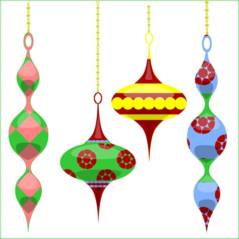 Christmas Clipart Christmas Tree Ornaments clip art, for holiday xmas card making, gifts ...