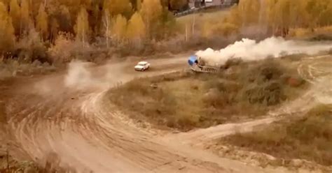 Horrific crash as rally car smashes control tower killing race marshal and severely injuring his ...