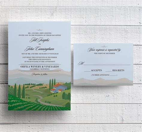 Winery Wedding Invitations Vineyard Wedding Invitations Digital File ...