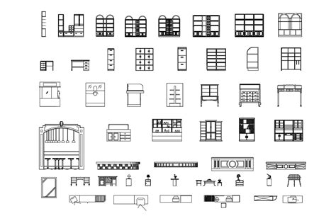 Download Free Furniture CAD blocks Of Storage Cupboard And Tables - Cadbull