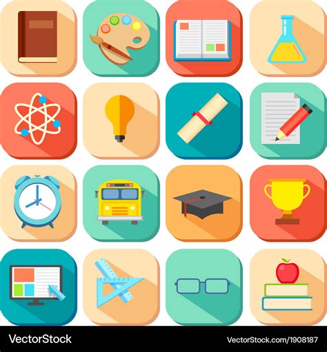 Flat education icon Royalty Free Vector Image - VectorStock