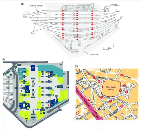 Diffusion tube monitoring locations (a) at the platform level in ...