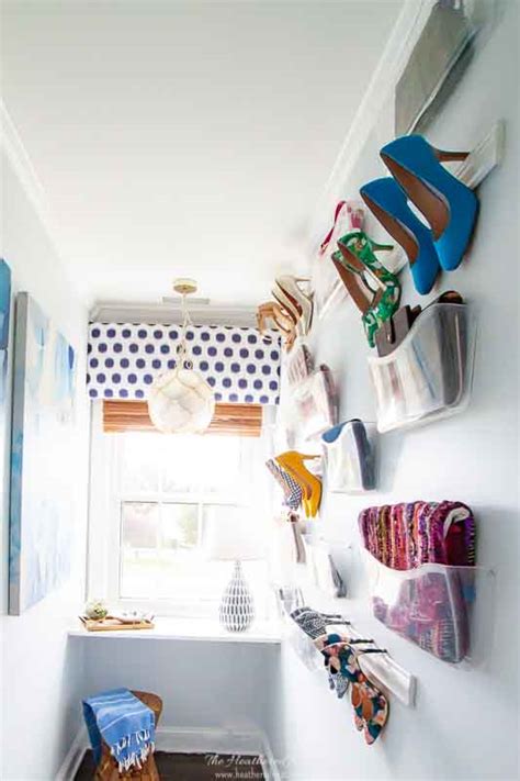 Easy DIY Wall Mounted Shoe Rack - The Heathered Nest