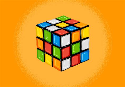 retro rubik's cube illustration 208395 Vector Art at Vecteezy