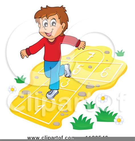 Child Hopping Clip Art