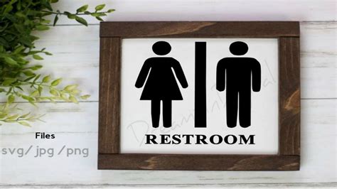 Restroom Sign SVG File Cut file for Cricut svg png jpg | Etsy