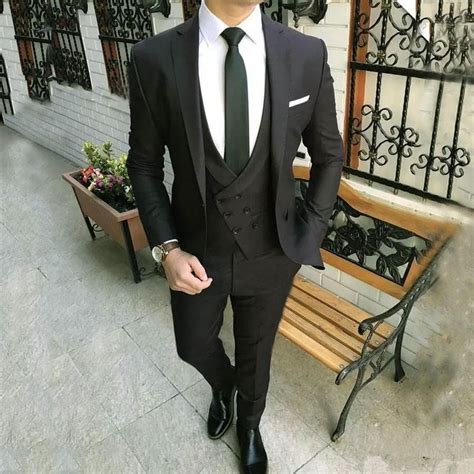 Black Lapel Suits Groom Custom - LatestBlazer.com