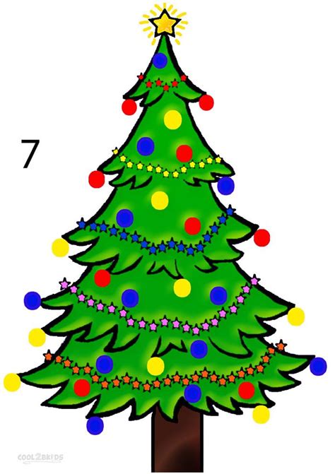 How to Draw a Christmas Tree (Step by Step Pictures) | Cool2bKids | Christmas tree drawing ...